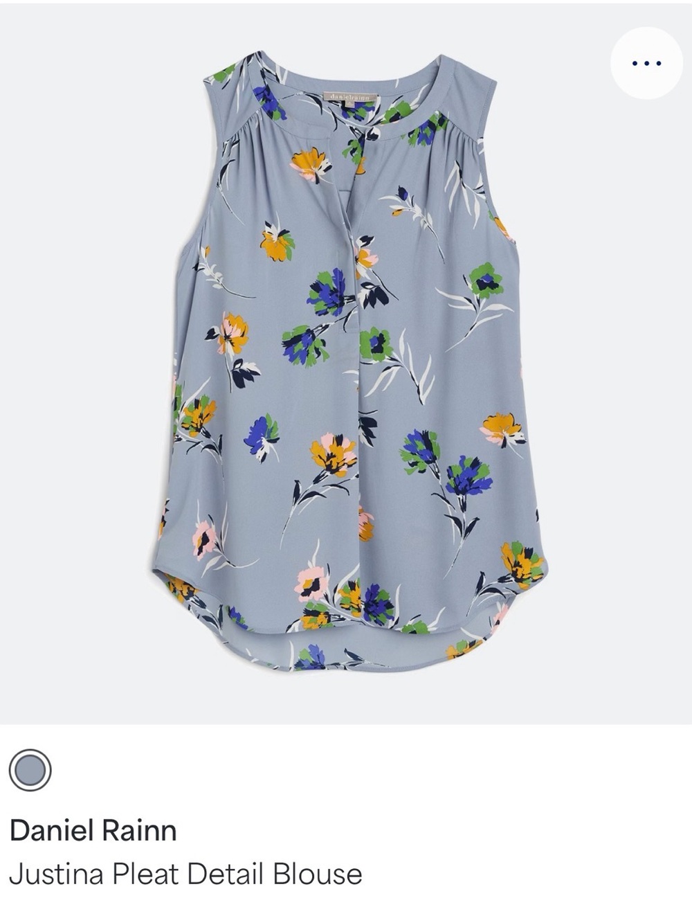 Daniel Rainn Blue Floral Pleat-Front Sleeveless Top
